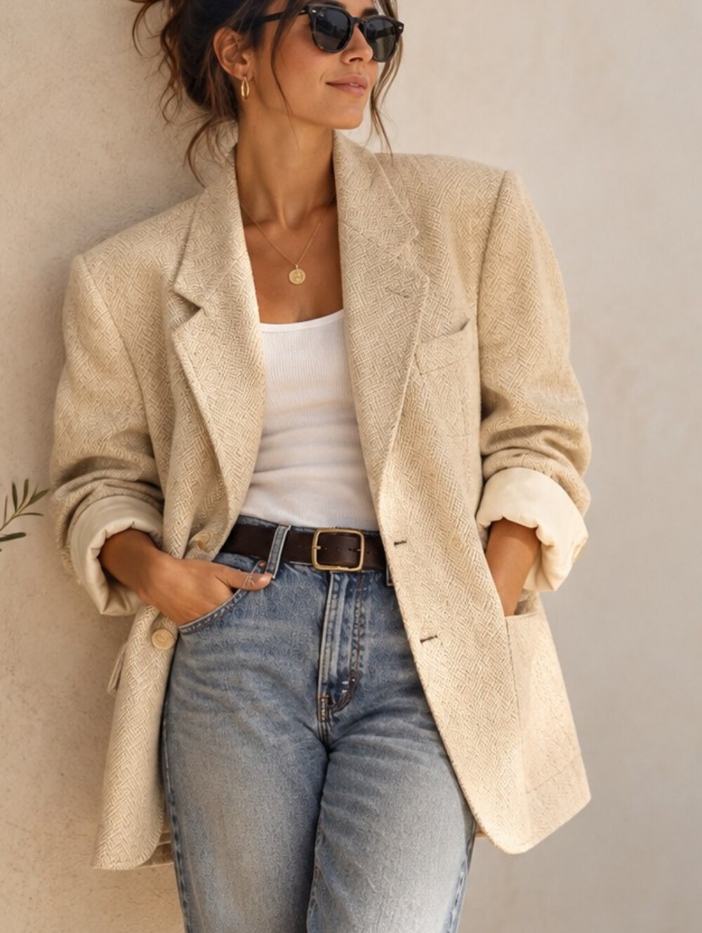 Vintage Malibu Clothes Beverly Hills Made in France Oversized Blazer